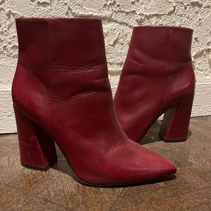 Red Vince Camuto booties